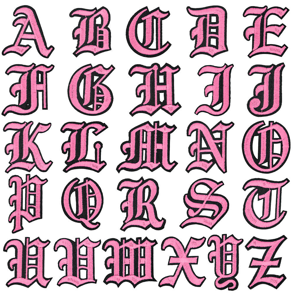 Wholesale Gothic 26-letter embroidered patch